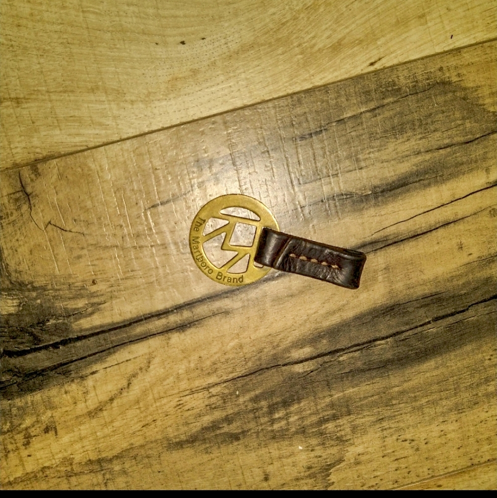 The Marlboro Brand Leather and Brass Keychain